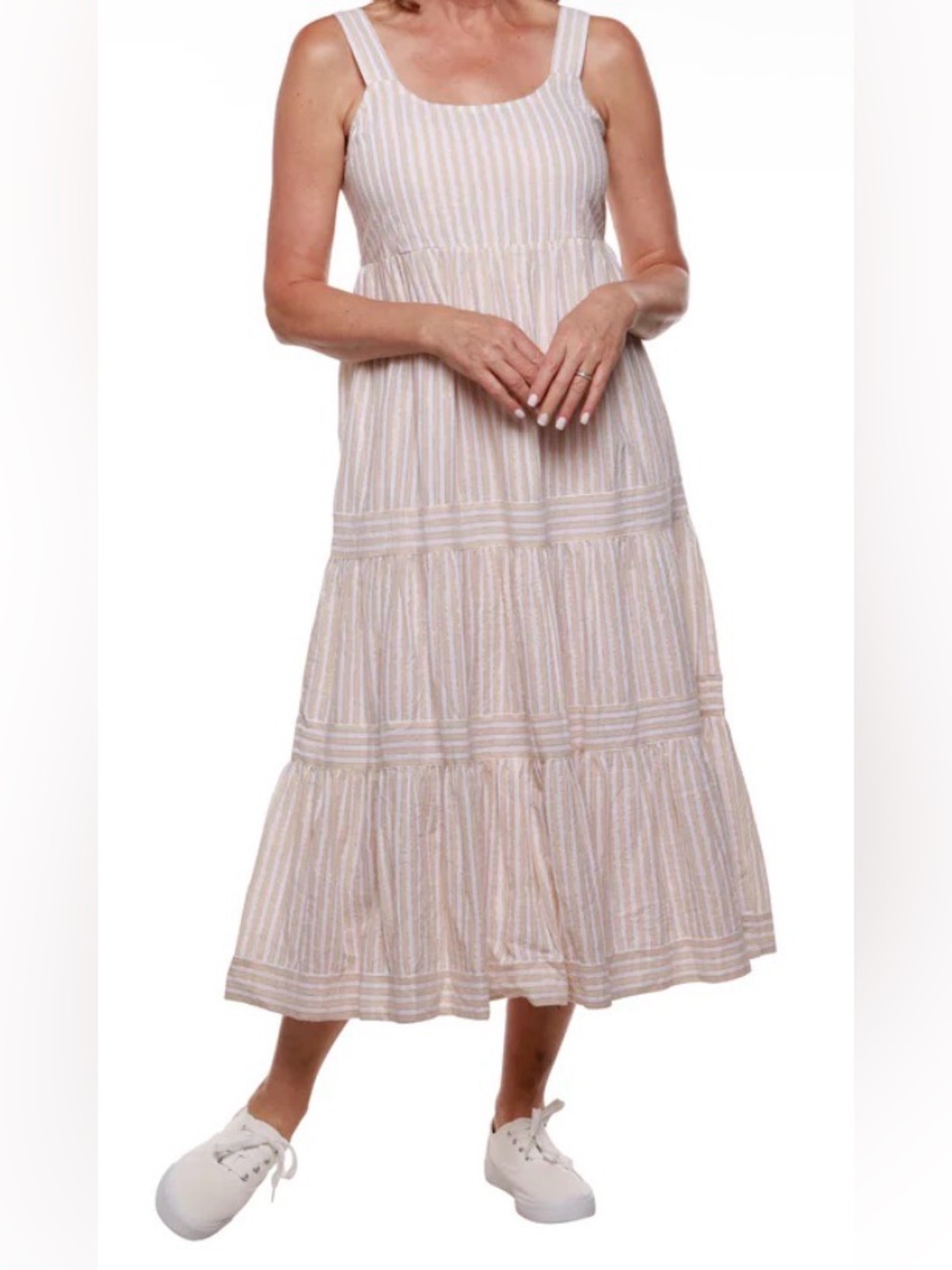 Linda Anderson Sandy Stripes Tiered Sundress - NWOT - Size XL (estimated)